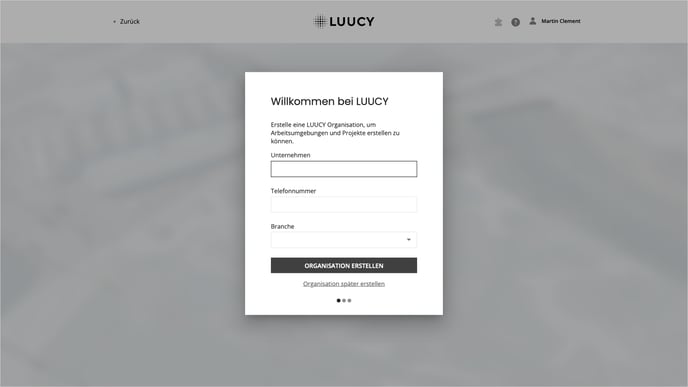 LUUCY Organisation erstellen